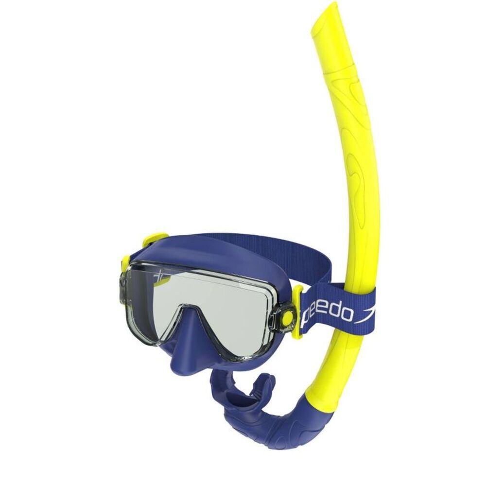 Speedo -  Adult Travel Mask and Snorkel Set - Navy/Ye Navy/Yellow